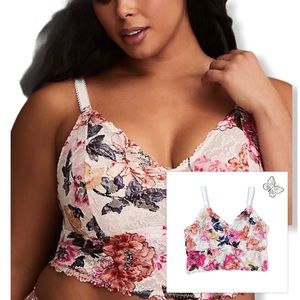 Torrid Floral Lace Crop Bralette Women’s Sz 2X
